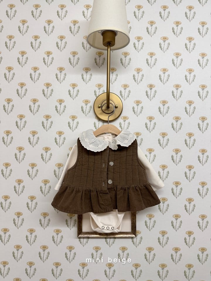 The Beige - Korean Baby Fashion - #babyoutfit - Quilting Frill Vest - 9