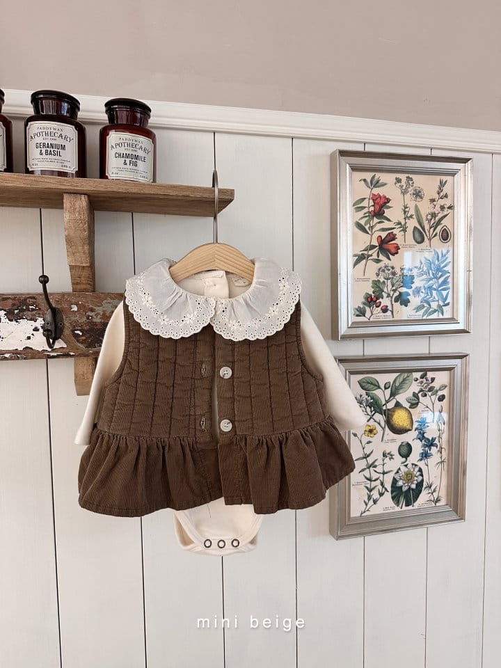 The Beige - Korean Baby Fashion - #babywear - Quilting Frill Vest - 10