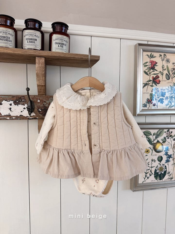 The Beige - Korean Baby Fashion - #onlinebabyboutique - Quilting Frill Vest - 11