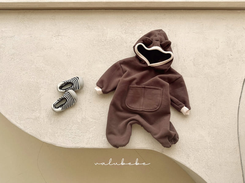 Valu Bebe - Korean Baby Fashion - #babyboutique - Bear Hoody Fleece Bodysuit