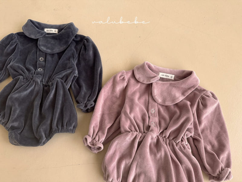 Valu Bebe - Korean Baby Fashion - #babyboutique - Circle Collar Veloure Bodysuit - 3
