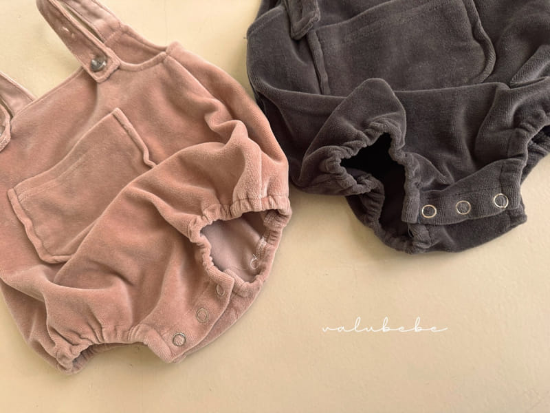 Valu Bebe - Korean Baby Fashion - #babyboutique - Veloure Dungarees Bodysuit - 12