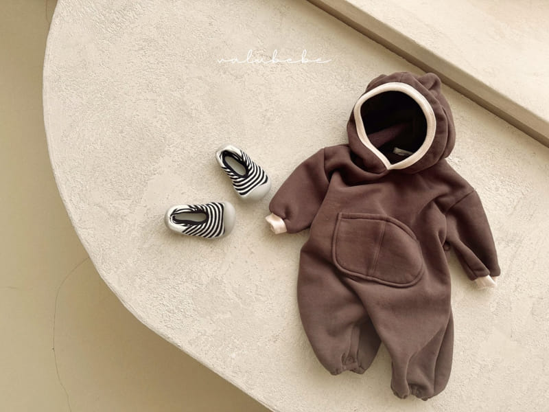 Valu Bebe - Korean Baby Fashion - #babyclothing - Bear Hoody Fleece Bodysuit - 3