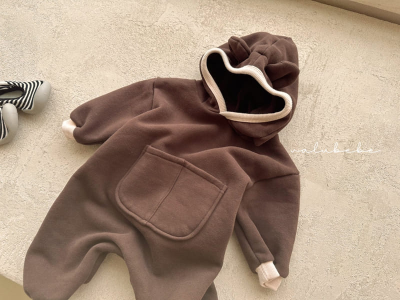 Valu Bebe - Korean Baby Fashion - #babyclothing - Bear Hoody Fleece Bodysuit - 4