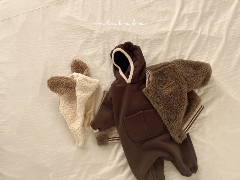 Valu Bebe - Korean Baby Fashion - #babyfever - Bear Hoody Fleece Bodysuit - 5