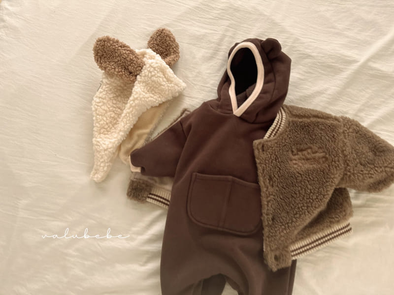 Valu Bebe - Korean Baby Fashion - #babygirlfashion - Bear Hoody Fleece Bodysuit - 6