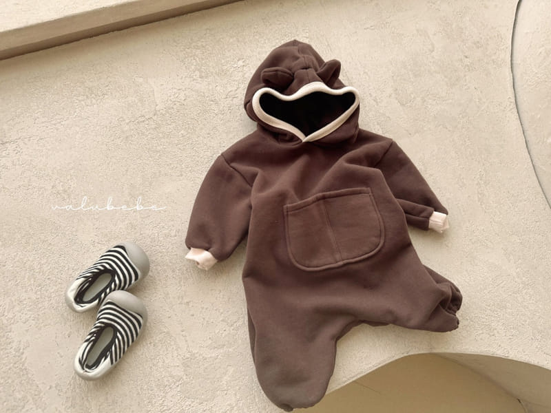 Valu Bebe - Korean Baby Fashion - #babyootd - Bear Hoody Fleece Bodysuit - 9
