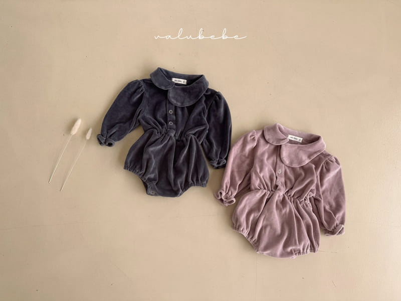 Valu Bebe - Korean Baby Fashion - #babyoutfit - Circle Collar Veloure Bodysuit - 12