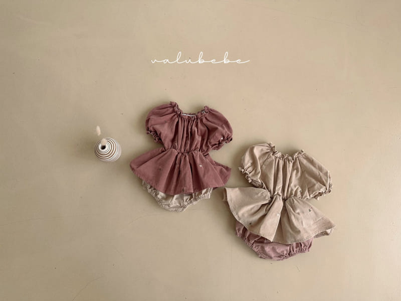 Valu Bebe - Korean Baby Fashion - #babyoutfit - Flower Embroidery Layered Bodysuit
