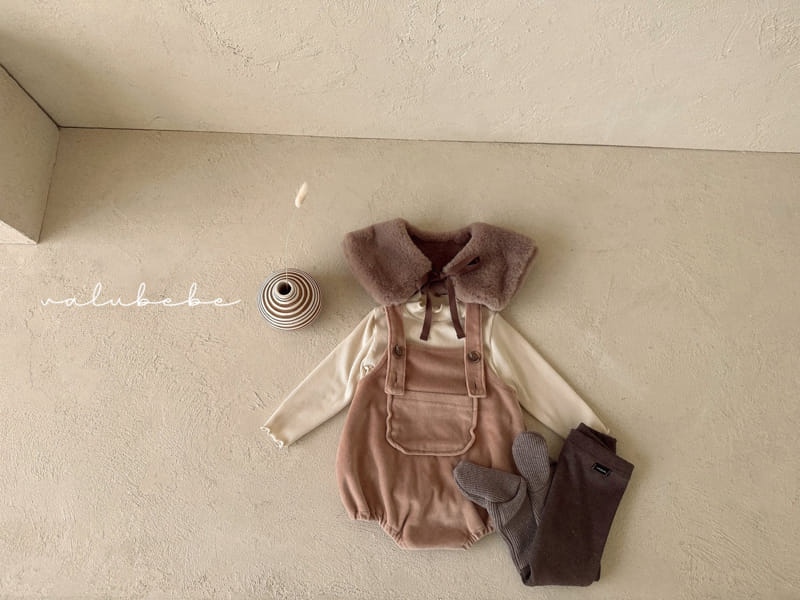 Valu Bebe - Korean Baby Fashion - #babywear - Veloure Dungarees Bodysuit - 8