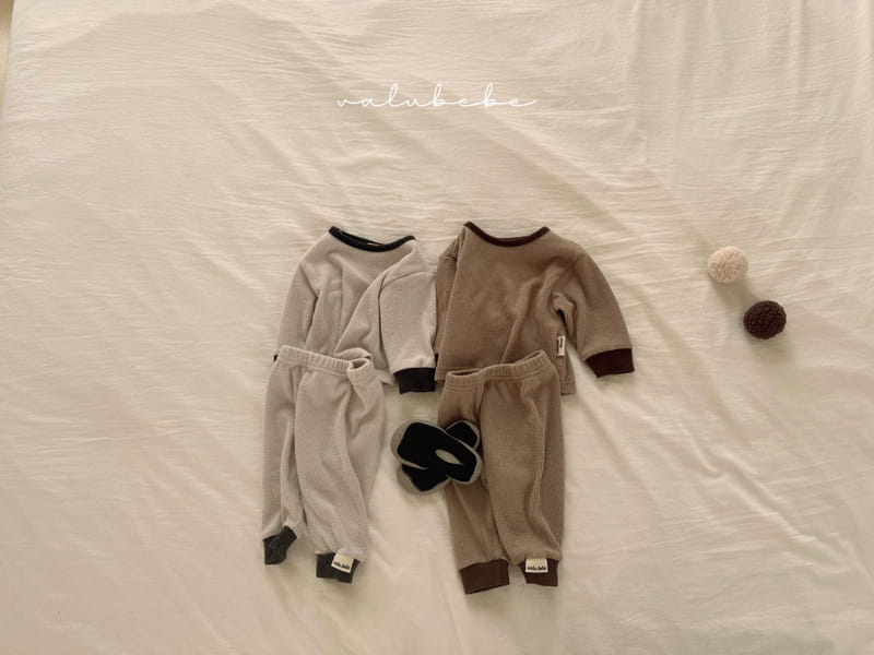 Valu Bebe - Korean Baby Fashion - #onlinebabyboutique - Basic Rib Top Bottom Set - 12