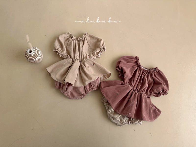 Valu Bebe - Korean Baby Fashion - #onlinebabyshop - Flower Embroidery Layered Bodysuit - 5