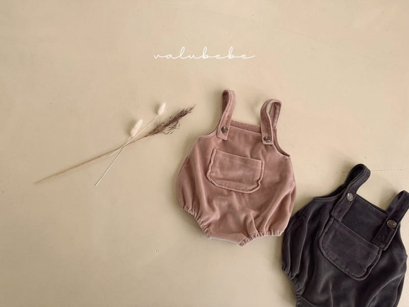 Valu Bebe - Korean Baby Fashion - #onlinebabyshop - Veloure Dungarees Bodysuit - 10