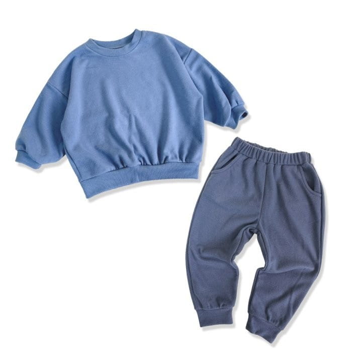 Yerooyena - Korean Children Fashion - #kidsshorts - Fleece Overfit Sweatshirt Pants Set - 10