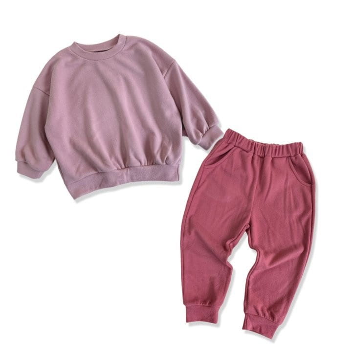 Yerooyena - Korean Children Fashion - #kidzfashiontrend - Fleece Overfit Sweatshirt Pants Set - 12
