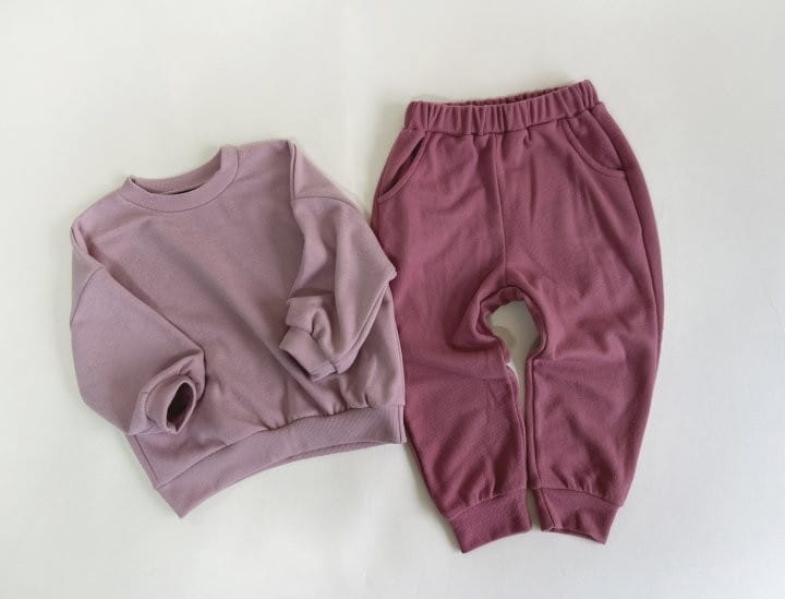 Yerooyena - Korean Children Fashion - #todddlerfashion - Fleece Overfit Sweatshirt Pants Set - 2