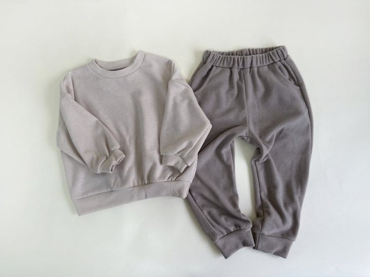 Yerooyena - Korean Children Fashion - #toddlerclothing - Fleece Overfit Sweatshirt Pants Set - 3
