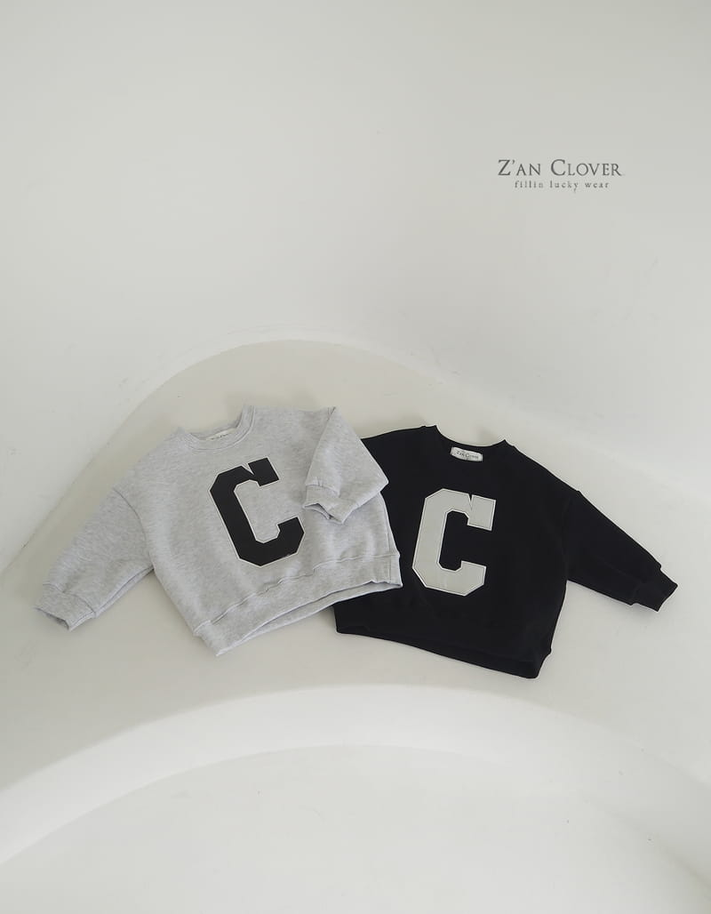 Zan Clover - Korean Children Fashion - #childofig - C Embrodiery Sweatshirt