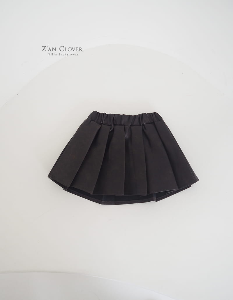 Zan Clover - Korean Children Fashion - #designkidswear - Vintage Leather Skirt - 2