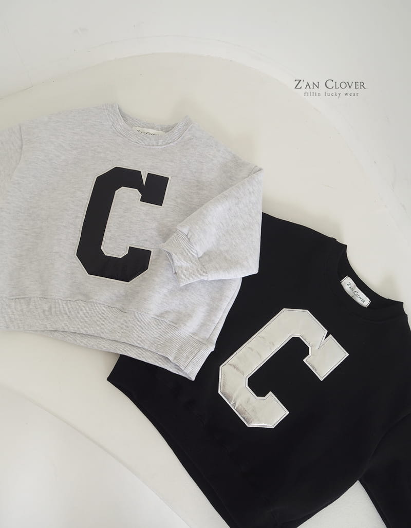 Zan Clover - Korean Children Fashion - #designkidswear - C Embrodiery Sweatshirt - 4