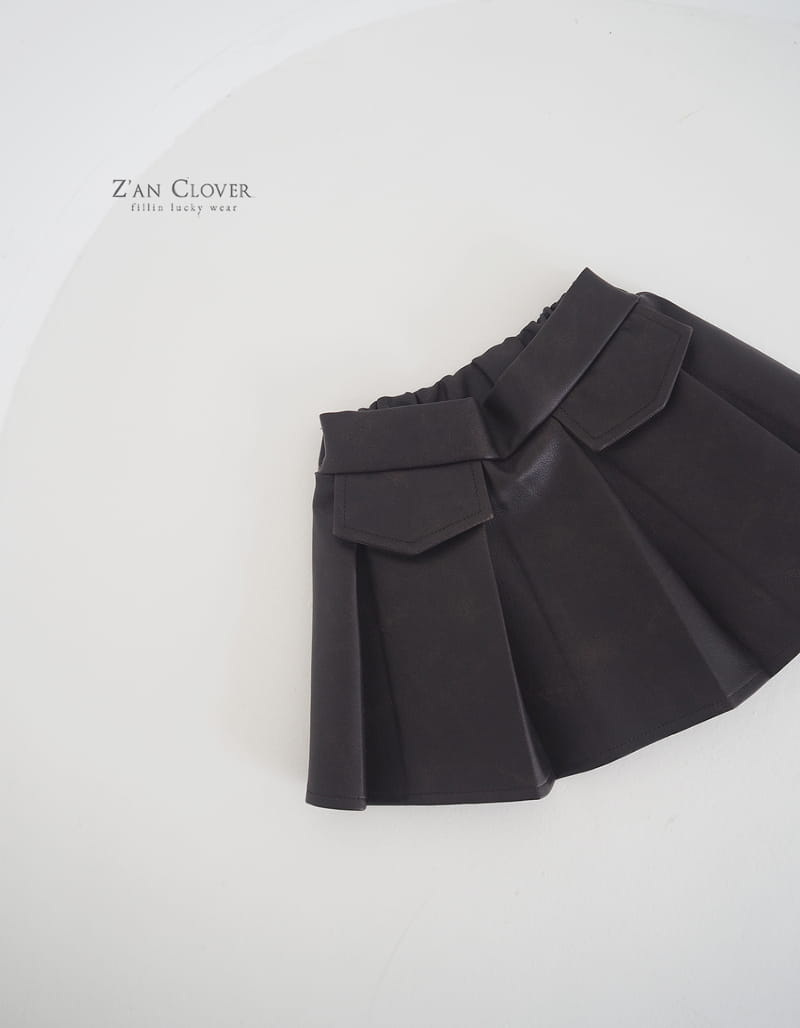 Zan Clover - Korean Children Fashion - #discoveringself - Vintage Leather Skirt - 4