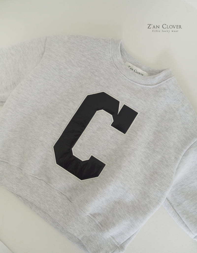 Zan Clover - Korean Children Fashion - #kidsshorts - C Embrodiery Sweatshirt - 6