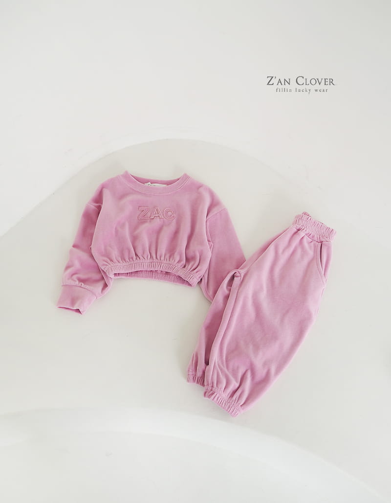 Zan Clover - Korean Children Fashion - #kidsstore - ZAC Veloure Top Bottom Set - 4