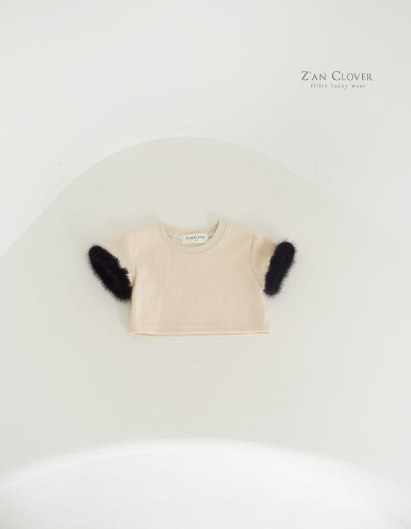 Zan Clover - Korean Children Fashion - #minifashionista - Fluffy Triming Tee - 2