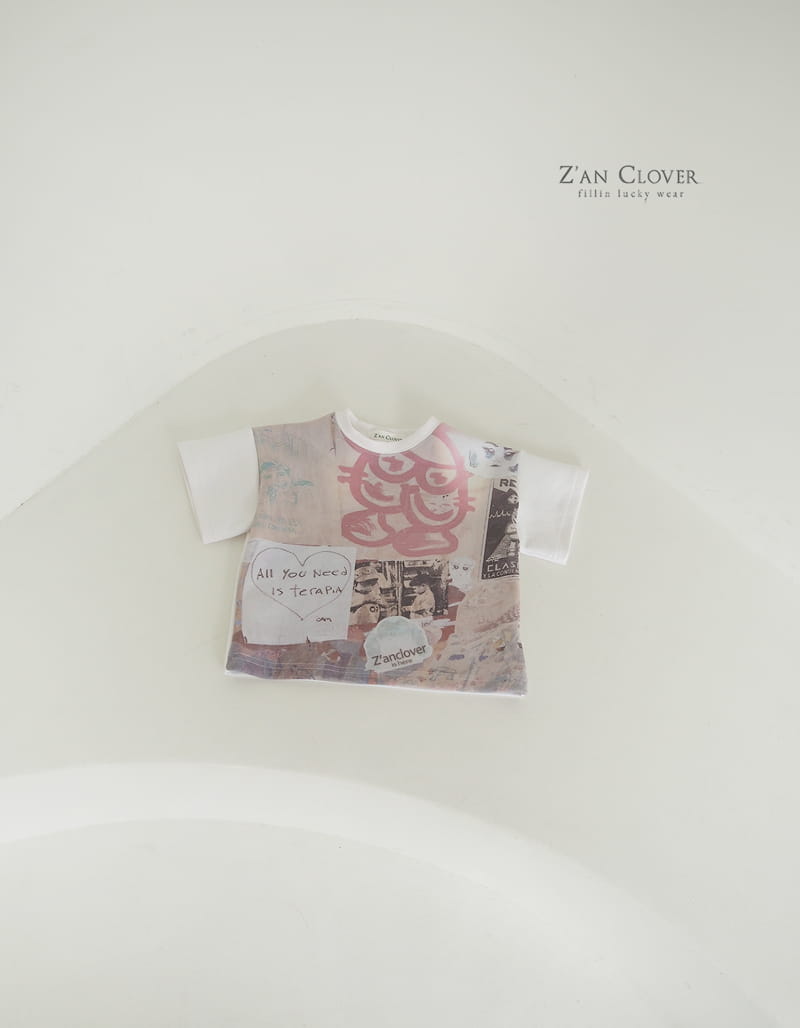 Zan Clover - Korean Children Fashion - #toddlerclothing - Digital Boxy Tee - 4