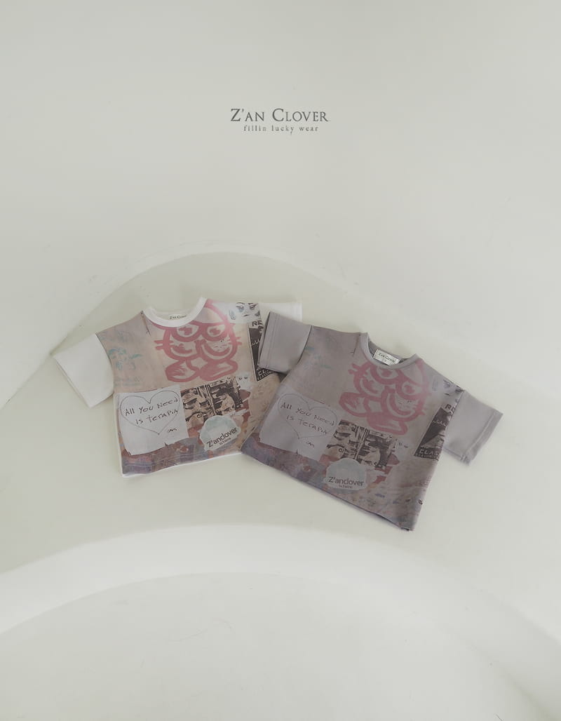 Zan Clover - Korean Children Fashion - #toddlerclothing - Digital Boxy Tee - 3