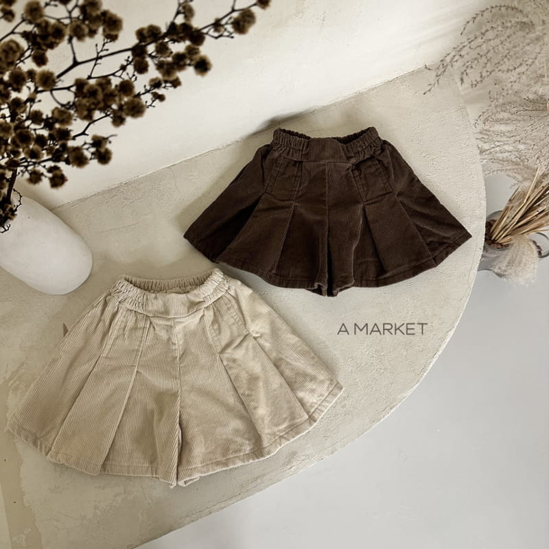 A-Market - Korean Children Fashion - #discoveringself - Fleece Corduroy Skirt Pants