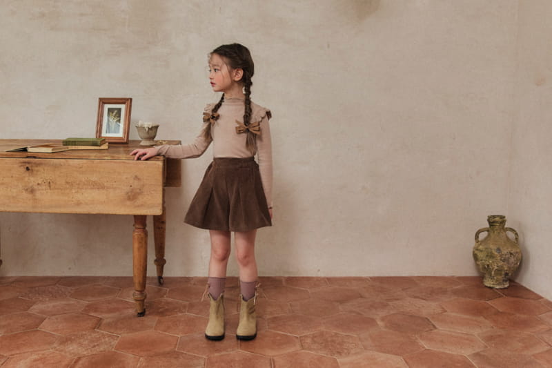 A-Market - Korean Children Fashion - #littlefashionista - Fleece Corduroy Skirt Pants - 7