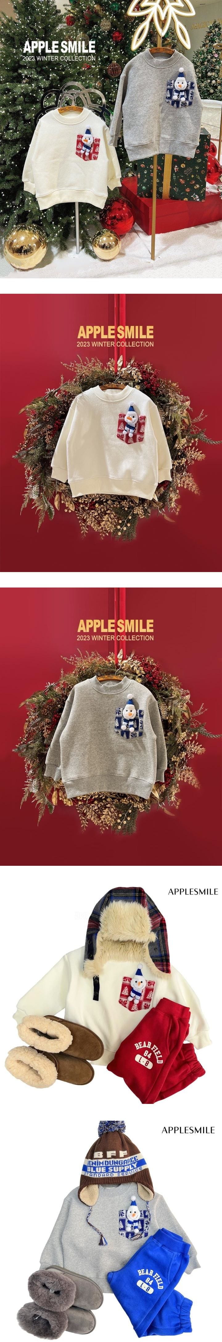 Apple Smile - Korean Children Fashion - #minifashionista - Snowman Sweatshirt