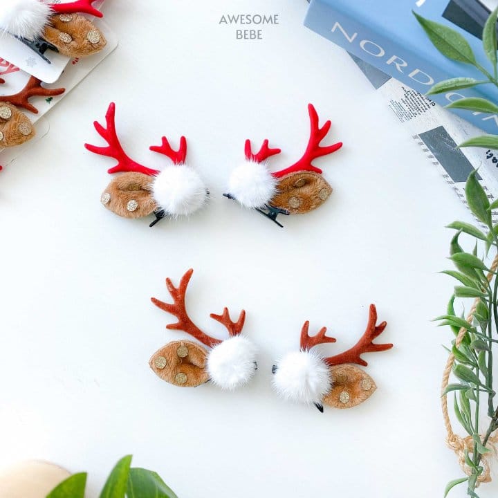 Awesome Bebe - Korean Children Fashion - #childofig - Christmas Deer Bbul Hair Pin