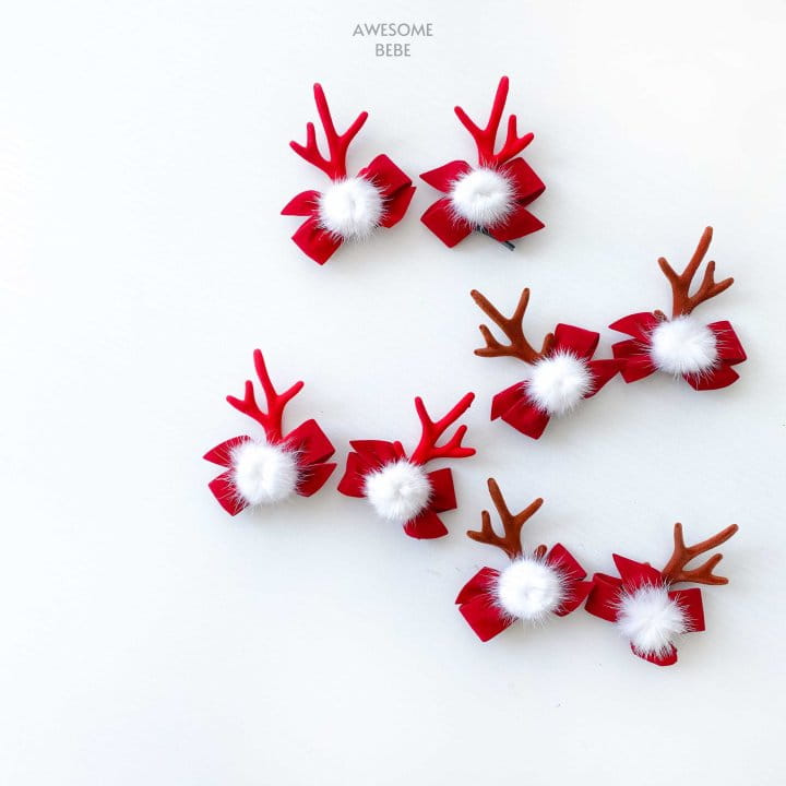 Awesome Bebe - Korean Children Fashion - #discoveringself - Christmas Ribbon Bbul Hair Pin - 3