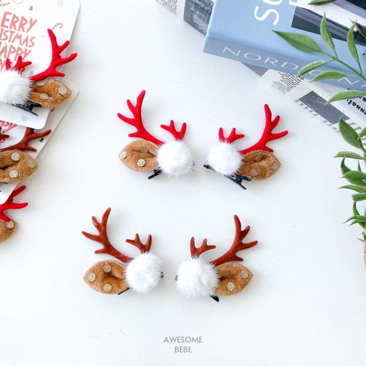 Awesome Bebe - Korean Children Fashion - #fashionkids - Christmas Deer Bbul Hair Pin - 5