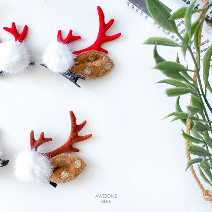 Awesome Bebe - Korean Children Fashion - #kidsshorts - Christmas Deer Bbul Hair Pin - 6