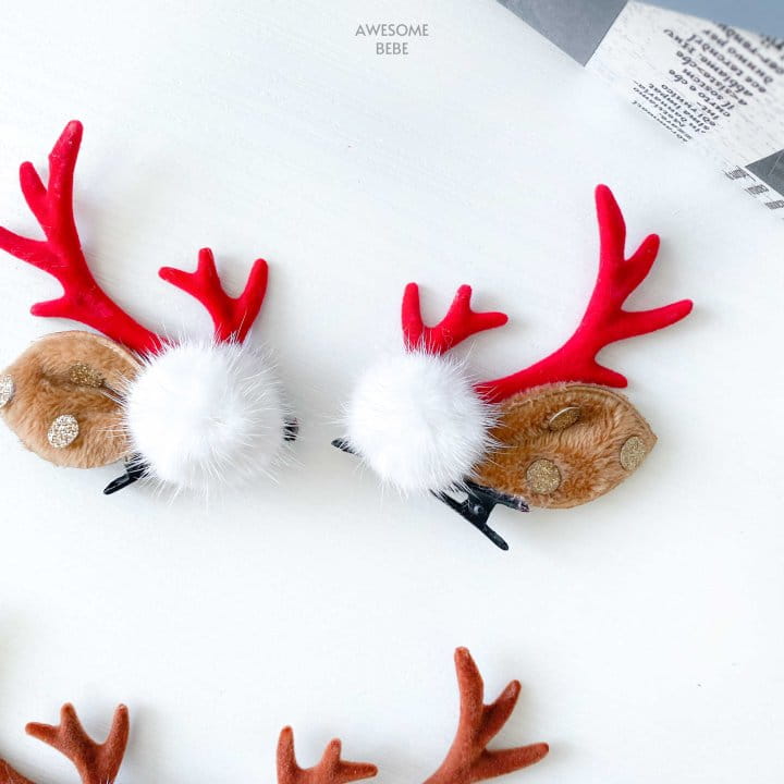 Awesome Bebe - Korean Children Fashion - #kidsstore - Christmas Deer Bbul Hair Pin - 7