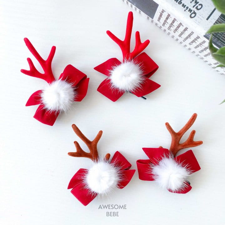 Awesome Bebe - Korean Children Fashion - #magicofchildhood - Christmas Ribbon Bbul Hair Pin - 10