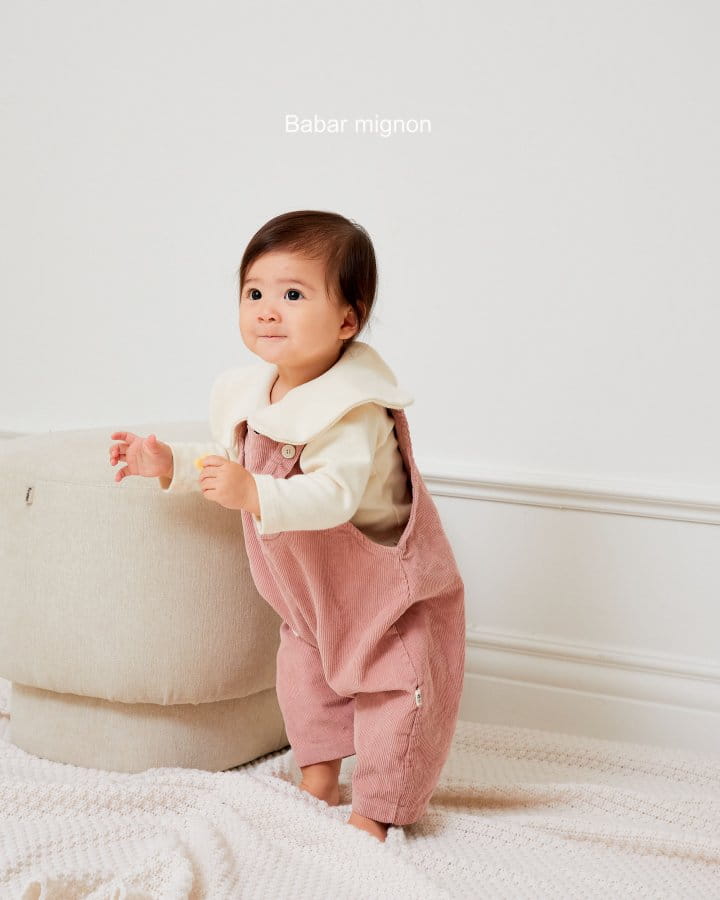 Babar Mignon - Korean Baby Fashion - #babyboutiqueclothing - Bebe Heart Rib Dungarees - 8