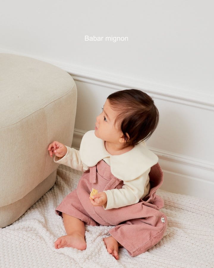Babar Mignon - Korean Baby Fashion - #babyclothing - Bebe Heart Rib Dungarees - 9
