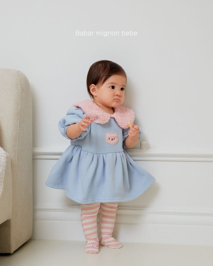 Babar Mignon - Korean Baby Fashion - #babyclothing - Bebe Buddle Collar Bodysuit - 2