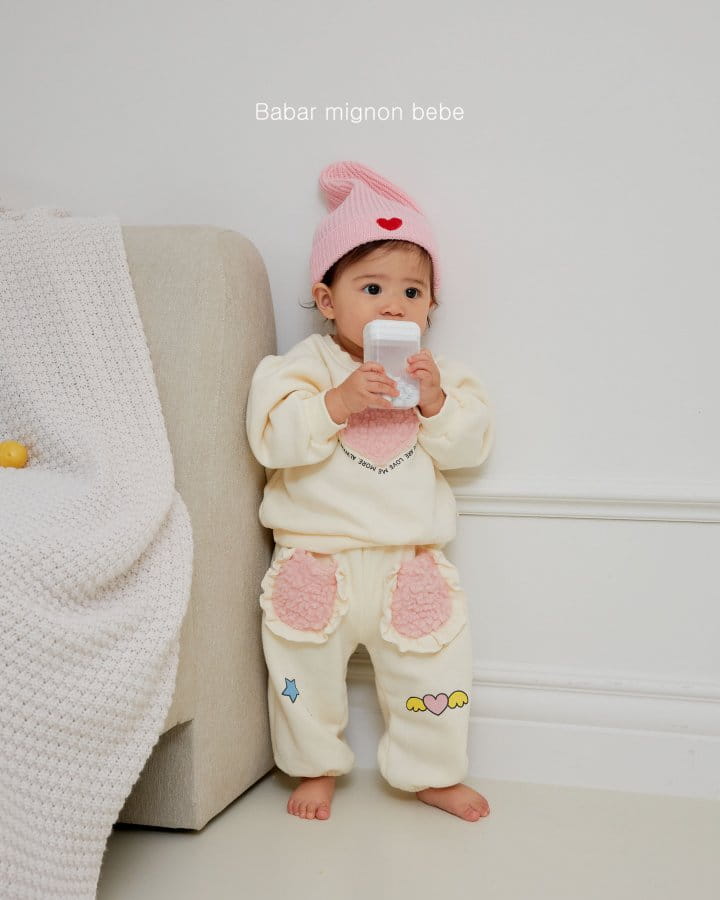 Babar Mignon - Korean Baby Fashion - #babyfashion - Bebe Heart Sweatshirt