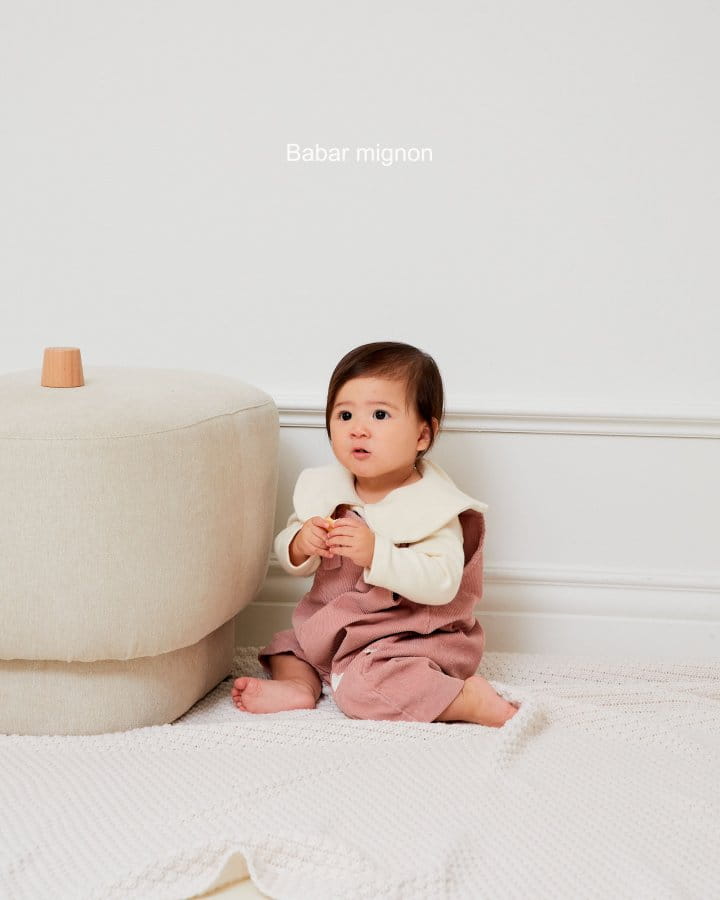 Babar Mignon - Korean Baby Fashion - #babyfever - Bebe Heart Rib Dungarees - 11