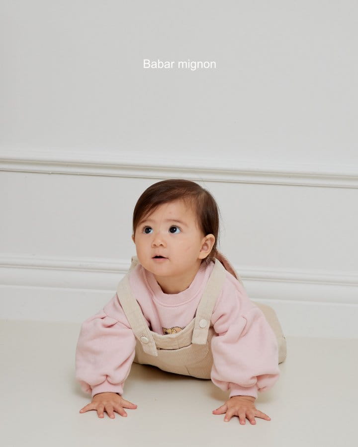 Babar Mignon - Korean Baby Fashion - #babyoutfit - Bebe Heart Rib Dungarees