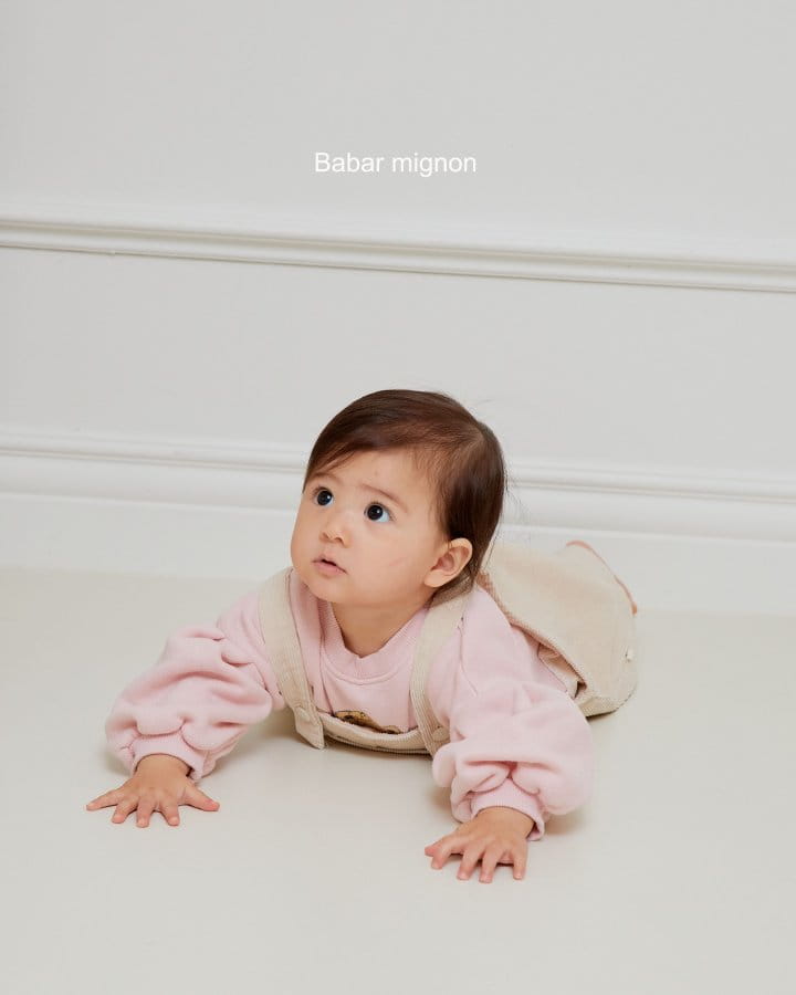 Babar Mignon - Korean Baby Fashion - #babyoutfit - Bebe Heart Rib Dungarees - 2