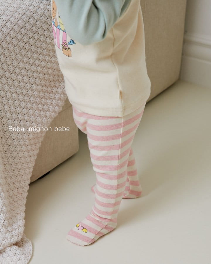Babar Mignon - Korean Baby Fashion - #babyoutfit - Bebe Foot Leggings - 11