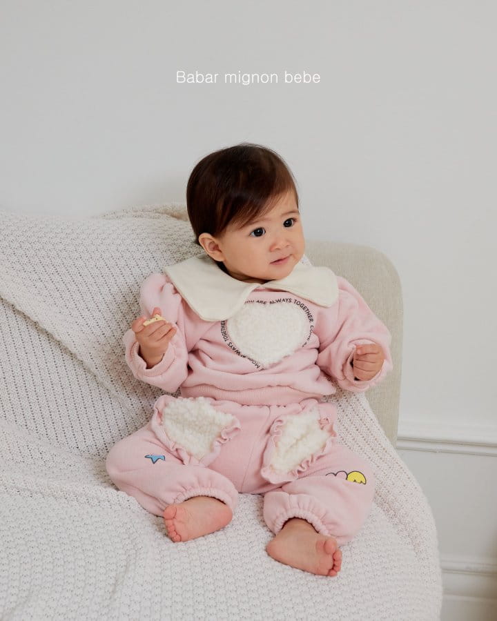 Babar Mignon - Korean Baby Fashion - #babyoutfit - Bebe Heart Sweatshirt - 8