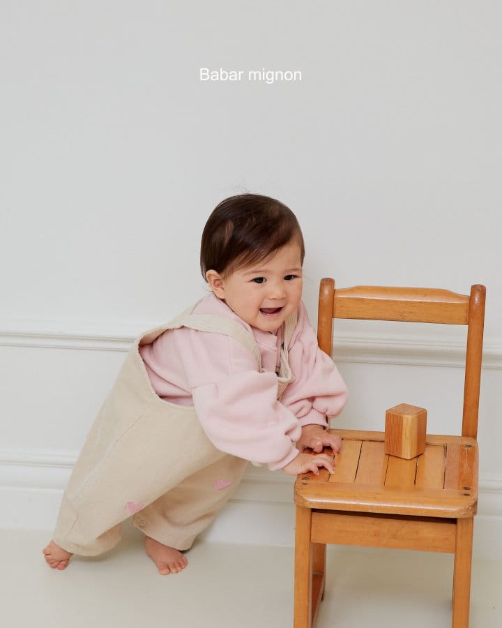 Babar Mignon - Korean Baby Fashion - #babywear - Bebe Heart Rib Dungarees - 3