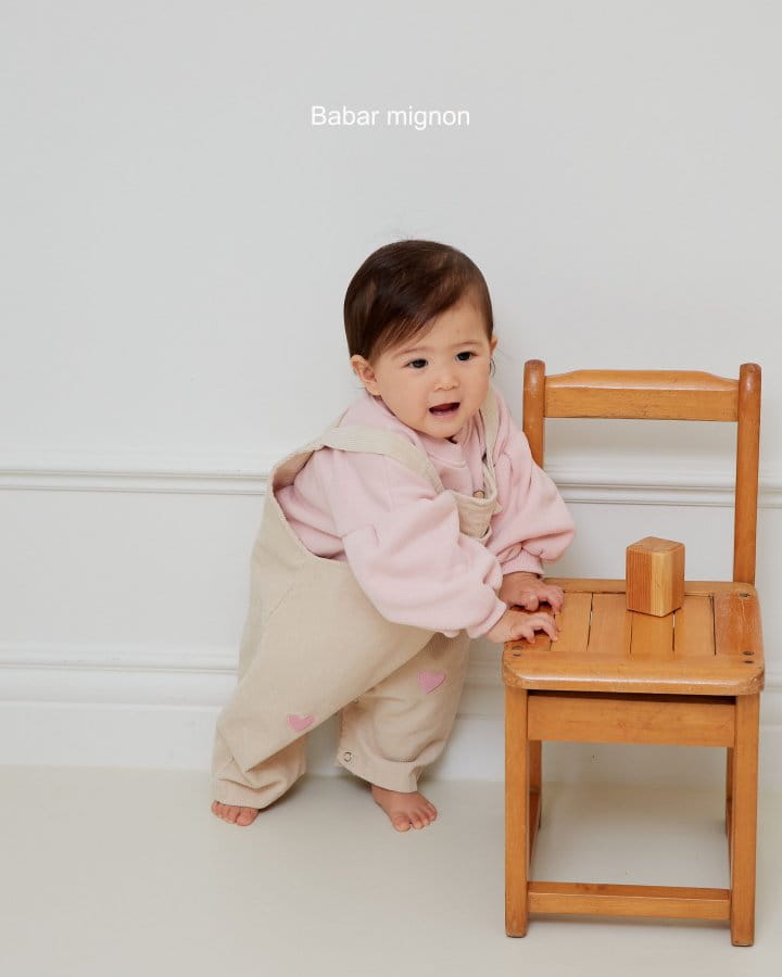 Babar Mignon - Korean Baby Fashion - #babywear - Bebe Heart Rib Dungarees - 4